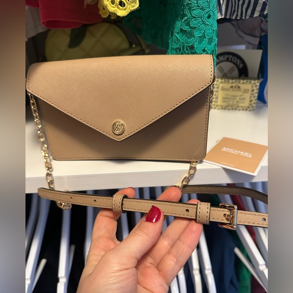 Michael Kors Small Saffiano Leather Envelope Crossbody Bag - Picture 3 of 9